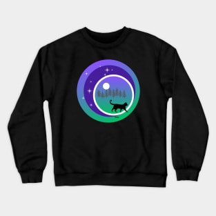 midnight wander- black cat Crewneck Sweatshirt